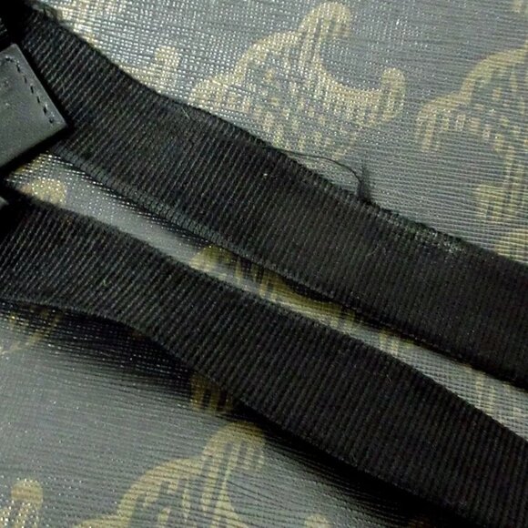 Auth CELINE Medium Backpack/Triomphe Canvas XL Black .38SI Dark Brown - - Picture 11 of 15